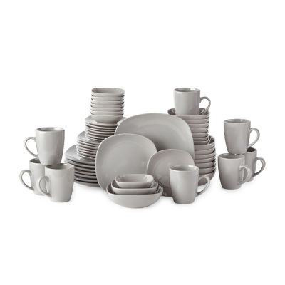 grey and white dinner set