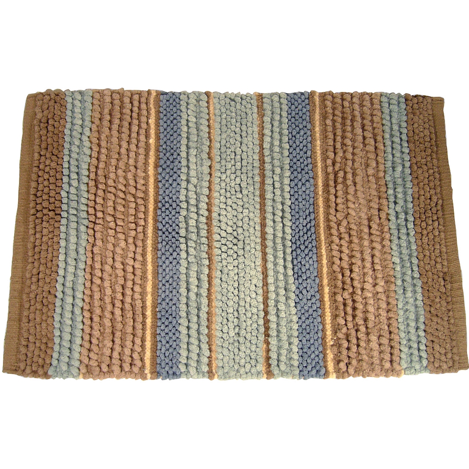 Seersucker Stripe Bath Rug, Blue