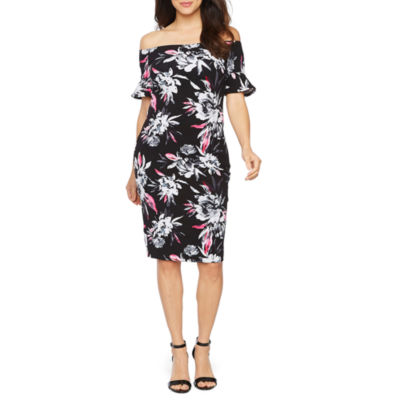 premier amour short sleeve sheath dress