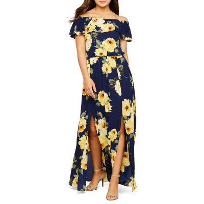 premier amour off the shoulder floral maxi dress