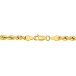 14K Gold 7.5 Inch Hollow Rope Chain Bracelet