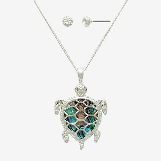 Mixit Silver Tone Turtle Jewelry Set