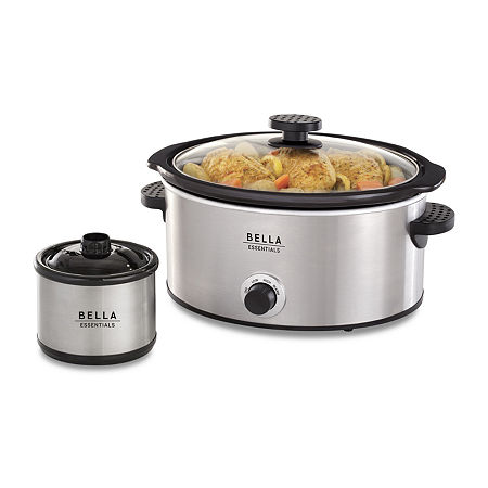 Bella Essentials 5 Quart Slow Cooker Brushed Stainless Steel