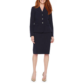 LeSuit Womens 3 Button Novelty Skirt Suit Suit-Skirt Set
