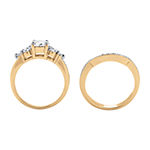 Womens 2 CT. T.W. White Cubic Zirconia 18K Gold Over Brass Bridal Set