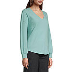 a.n.a Cozy Womens V Neck Long Sleeve Thermal Top