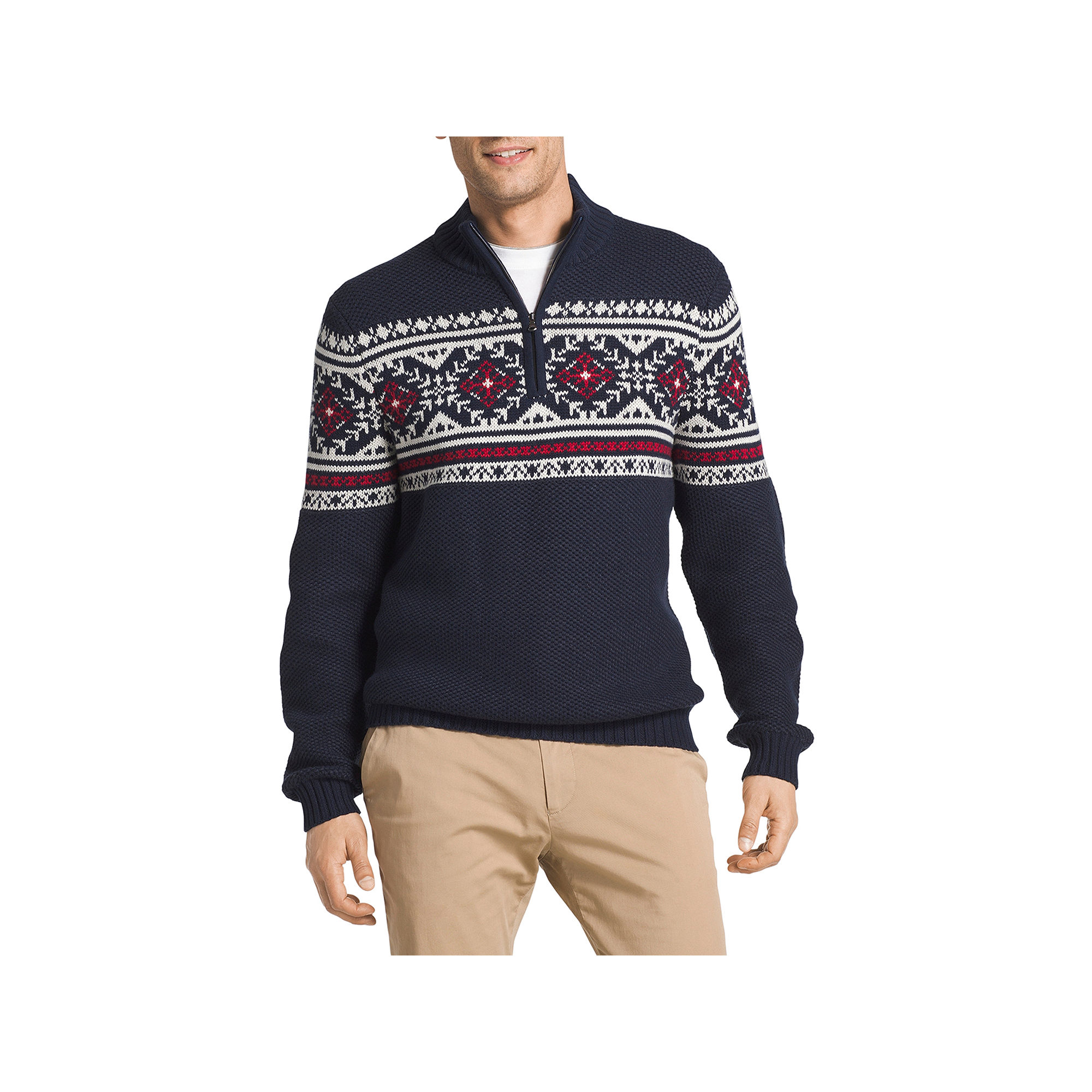 UPC 676108479064 product image for IZOD Fair Isle Quarter-Zip Sweater | upcitemdb.com