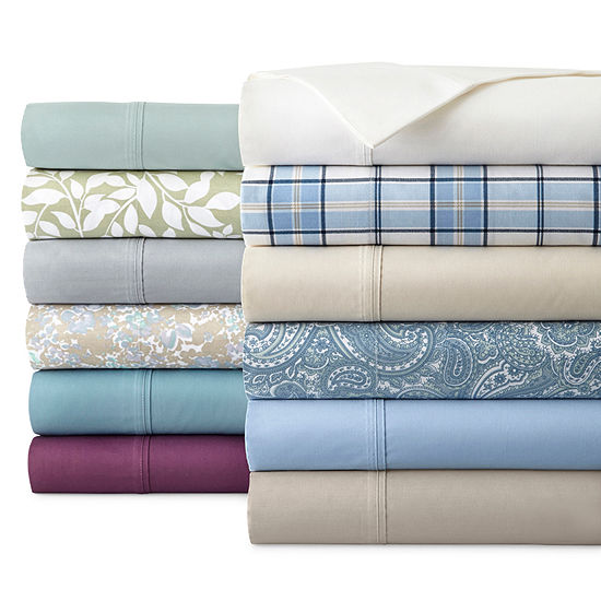 300tc Easy Care Solid And Print Sheet Sets Jcpenney Home Jcpenney