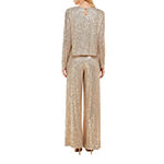 Premier Amour Womens Sequin Wide Leg Pull-On Pants