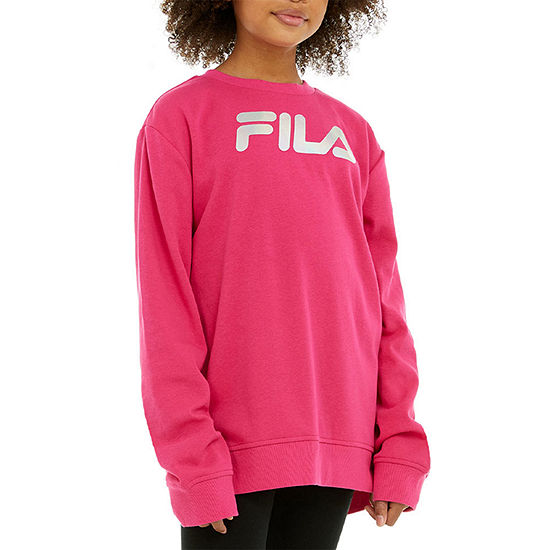 Fila Big Girls Crew Neck Long Sleeve Fleece Sweatshirt