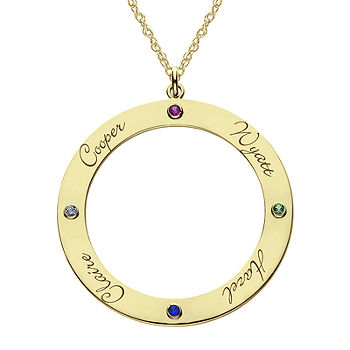 Personalized 14K Gold Over Silver Pendant Necklace