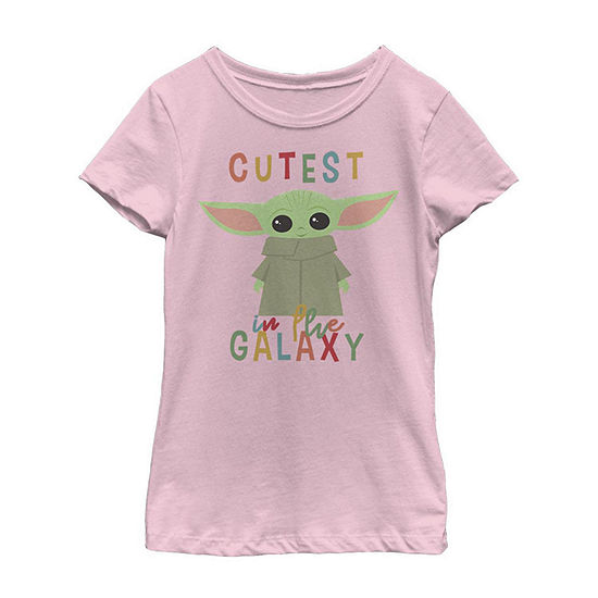 Cutest Little Child Little & Big Girls Crew Neck Star Wars Short Sleeve Graphic T-Shirt
