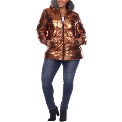 white mark knit midweight puffer jacket