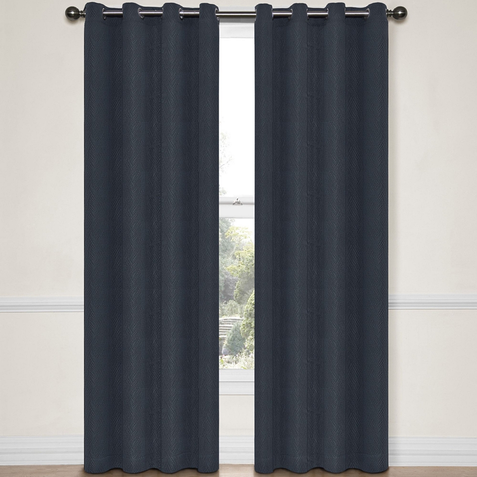 Eclipse Abby Grommet Top Blackout Curtain Panel with Thermalayer, Midnight