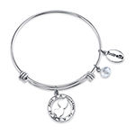 Footnotes Daughter Stainless Steel Heart Bangle Bracelet