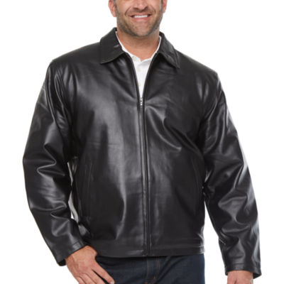 Vintage Leather Zipper Jacket - Big & Tall, Color: Black - JCPenney