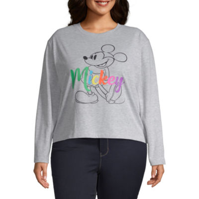 women's long sleeve mickey mouse shirt