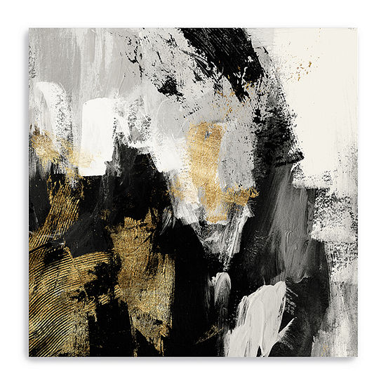 Neutral Gold Collage I Giclee Canvas Art