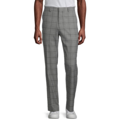 men's glen plaid pants slim fit