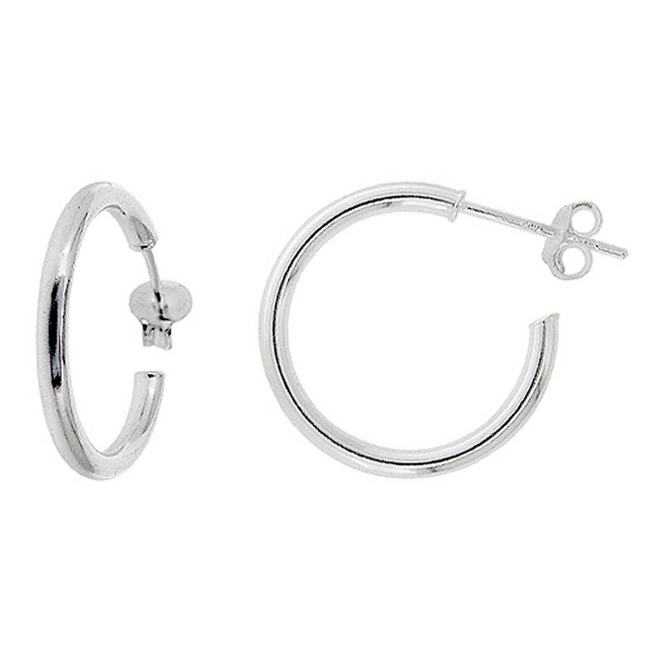 Bridge Jewelry Post Hoop Earrings Sterling Silver