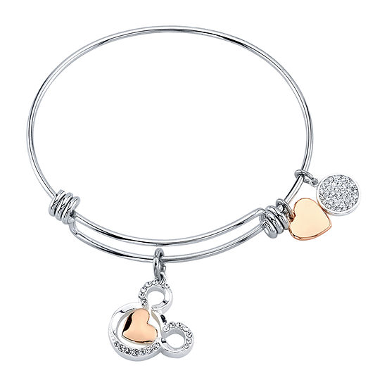 Disney Mickey Mouse Silver Over Brass 16 Inch Solid Link Bangle Bracelet