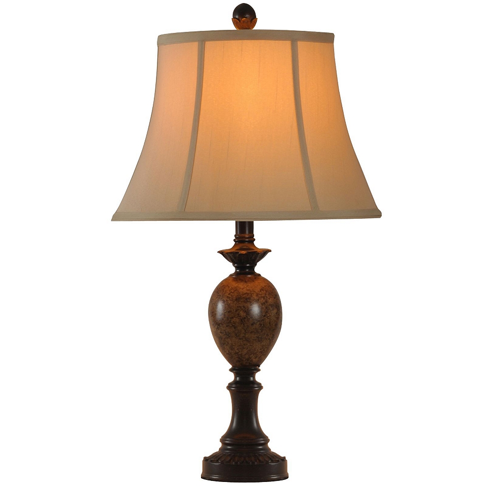 Faux Marble Table Lamp, Brown