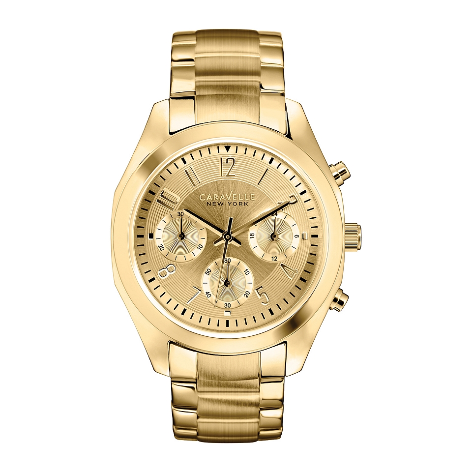 Caravelle New York Womens Gold Tone Dial & Gold Tone Bracelet Chronograph Watch