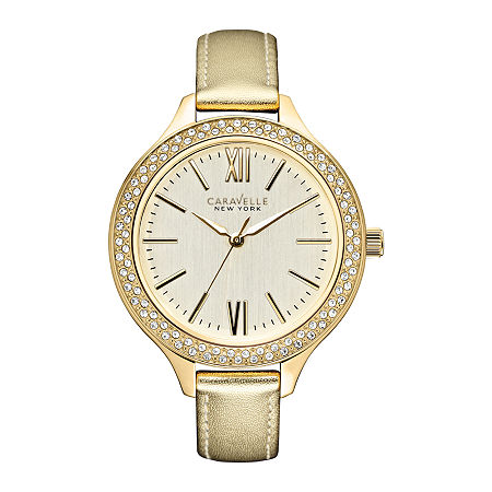 Caravelle New York Womens Gold-tone Dial & Leather Strap Watch – Youchat