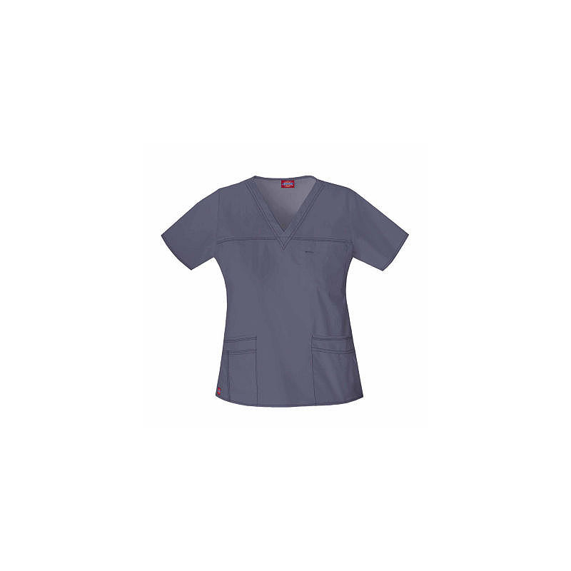 Dickies 817455 Youtility V-Neck Scrub Top Juniors, Womens, Size X-Small, White