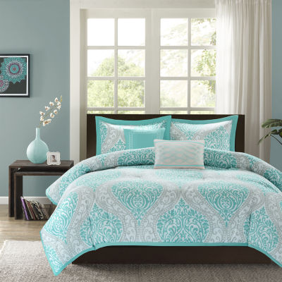 Intelligent Design Lilly Damask Comforter Set Jcpenney Color Aqua