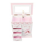 Pink & White Ballet Slippers Musical Jewelry Box