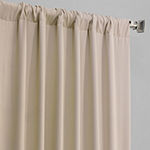 Exclusive Fabrics & Furnishing Solid Blackout Rod Pocket Back Tab Single Curtain Panel