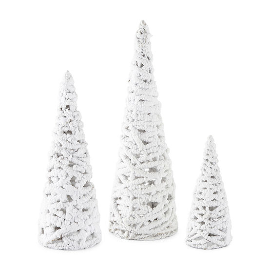 North Pole Trading Co. Into The Woods Small Flocked Cone Christmas Tabletop Tree