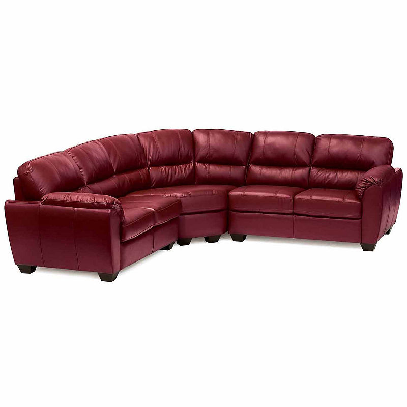 Leather Possibilities Pad-Arm 3-Pc. Loveseat Sectional, Blossom