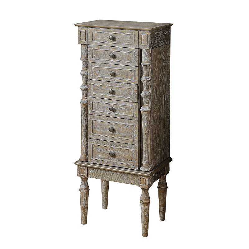 ACME Taline Jewelry Armoire, Weathered Oak