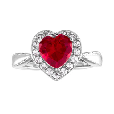 Womens Red Ruby Sterling Silver Cocktail Ring-JCPenney