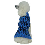 The Pet Life Harmonious Dual Color Weaved Heavy Cable Knitted Fashion Designer Dog Sweater