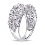 Womens Lab Created White Sapphire Sterling Silver Cocktail Ring