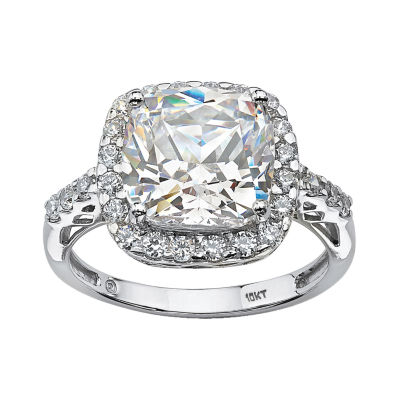 DiamonArt® Womens 3 1/4 CT. T.W. White Cubic Zirconia 10K White Gold Engagement Ring