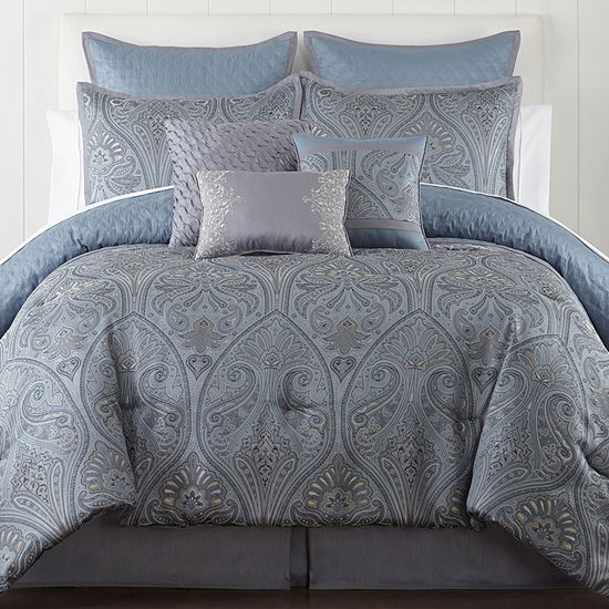 Home Expressions Lourdes 7 Pc Comforter Set Jcpenney Color Blue