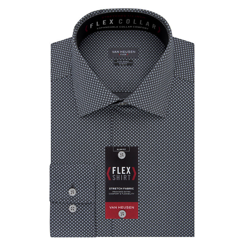 UPC 016652276328 product image for Van Heusen Long Sleeve Twill Dots Dress Shirt - Slim | upcitemdb.com