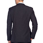 JF J.Ferrar Black Geo Birdseye Mens Dots Stretch Slim Fit Suit Jacket