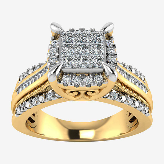 Womens 1/2 CT. T.W. Genuine Diamond 10K Gold Engagement Ring