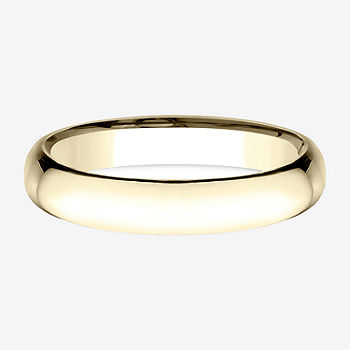 Paradise Jewelers 14K Solid Yellow Gold 4MM Plain Regular Fit Wedding Band