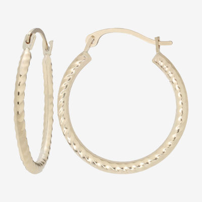 10K Gold Rope Hoop Earrings