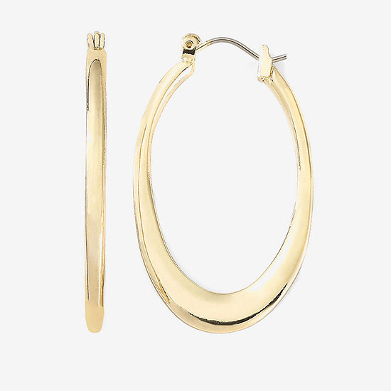 Liz Claiborne® Gold-Tone Oval Hoop Earrings
