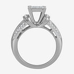 Womens 1 CT. T.W. Genuine White Diamond 10K White Gold Engagement Ring