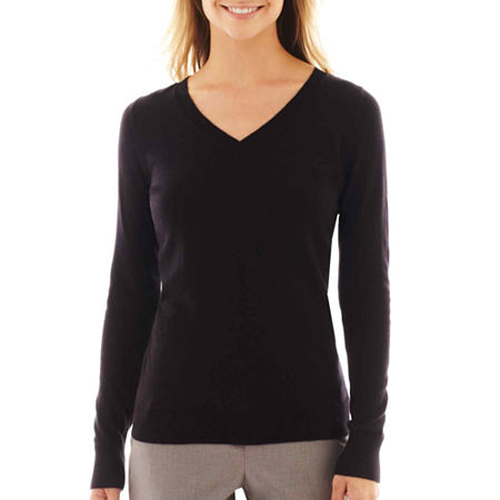 Worthington Long-sleeve V-neck Sweater – Tall – Browsexs