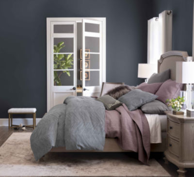 Ayesha Curry Livable Luxe Chevron 3 Pc Comforter Set Color Gray