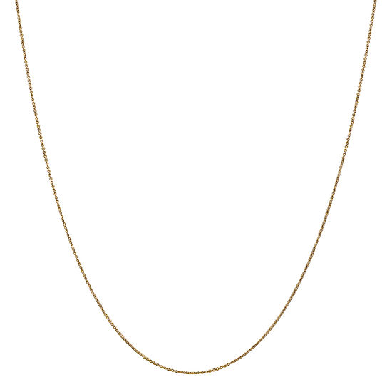 14K Gold 14 Inch Solid Cable Chain Necklace